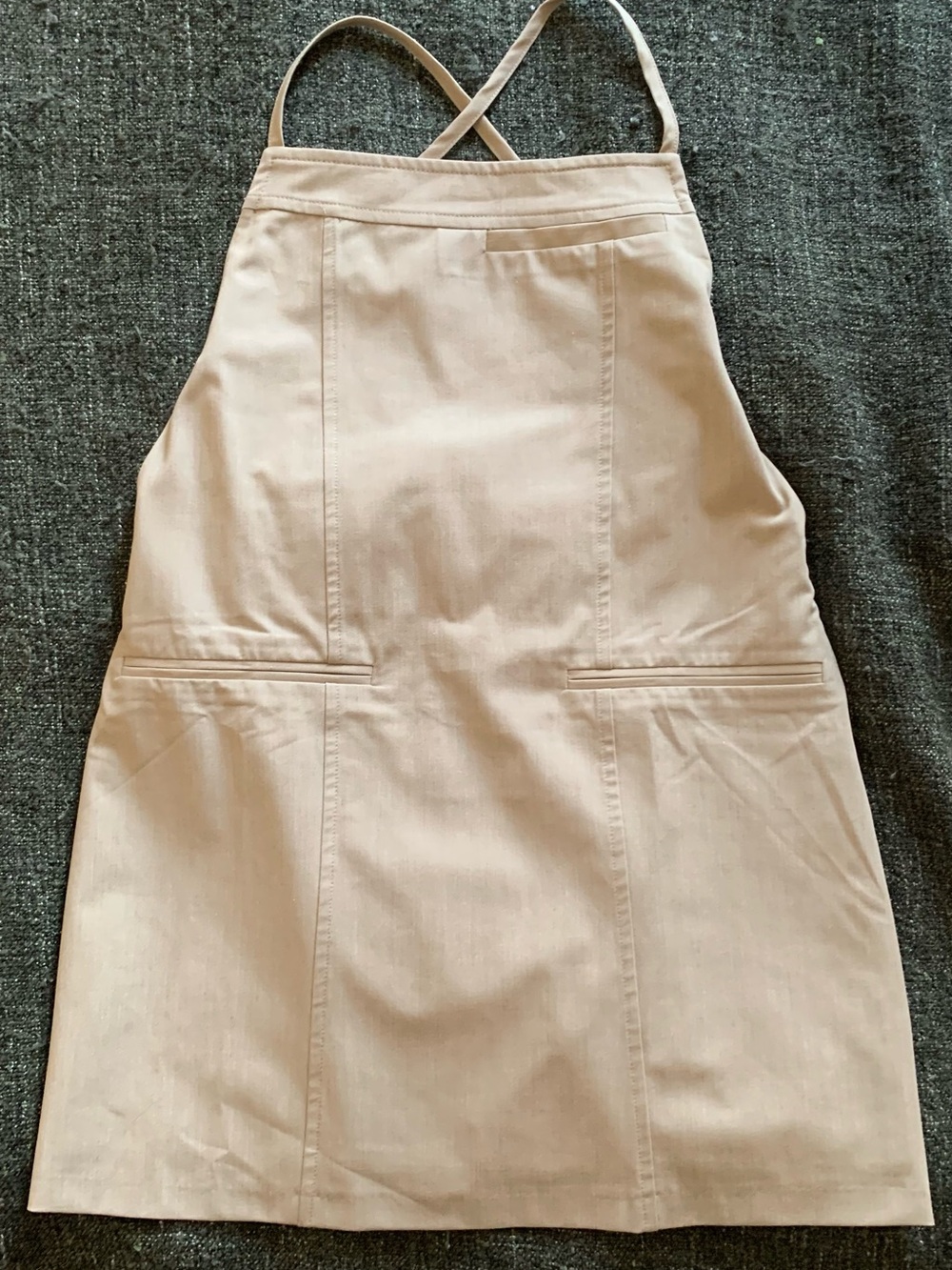 Women’s Crossback Pinafore Skirt in Light Beige